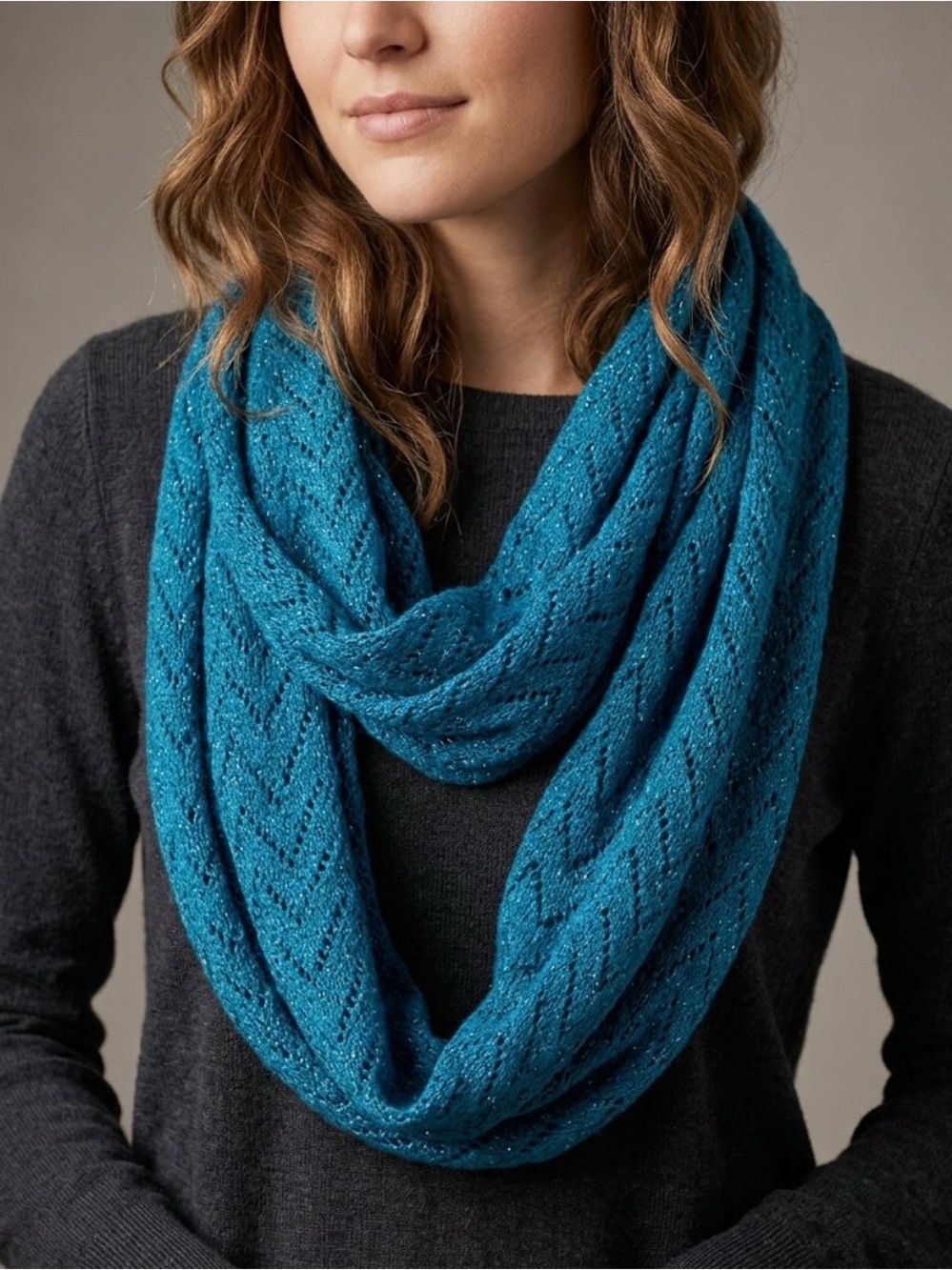 ♾️ Teal Blue Sparkle Infinity Scarf